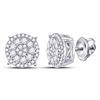 Image 1 : Round Diamond Circle Cluster Earrings 1/2 Cttw 10KT White Gold