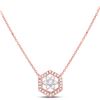 Image 1 : Round Diamond Geometric Cluster Necklace 1/3 Cttw 14KT Rose Gold