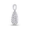 Image 2 : Baguette Diamond Teardrop Pendant 1/2 Cttw 14KT White Gold