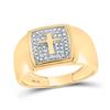 Image 1 : Round Diamond Cross Band Ring .02 Cttw 10KT Yellow Gold