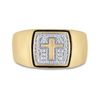 Image 2 : Round Diamond Cross Band Ring .02 Cttw 10KT Yellow Gold