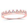 Image 1 : Round Diamond Chevron Stackable Band Ring 1/10 Cttw 10KT Rose Gold