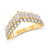 Image 1 : Baguette Diamond Chevron Band Ring 5/8 Cttw 14KT Yellow Gold