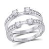 Image 1 : Round Diamond Wedding Wrap Ring Guard Enhancer 1 Cttw 14KT White Gold