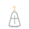 Image 1 : Round Diamond Cross Pendant 1/5 Cttw 10KT Yellow Gold