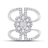 Image 2 : Baguette Diamond Negative Space Cluster Ring 1-1/5 Cttw 14KT White Gold
