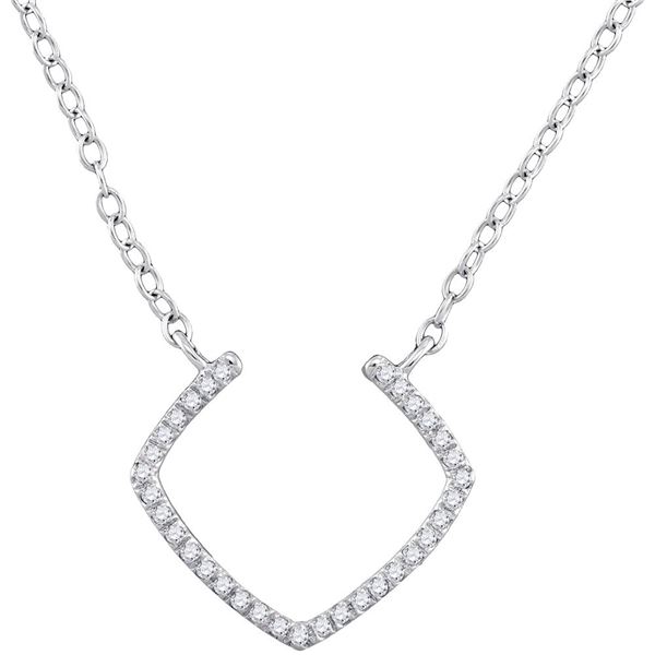 Round Diamond Fashion Necklace 1/10 Cttw 10KT White Gold