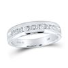 Image 1 : Round Diamond Wedding Single Row Band Ring 1/2 Cttw 14KT White Gold