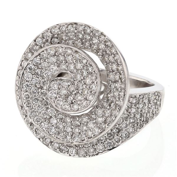Natural 2.36 CTW Diamond Ring 18K White Gold - REF-304F2M