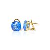 Image 1 : Genuine 7.2 ctw Blue Topaz Earrings 14KT Yellow Gold - REF-46W5Y