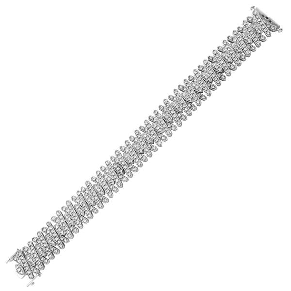 Natural 3.57 CTW Diamond Bracelet 14K White Gold - REF-469W8H