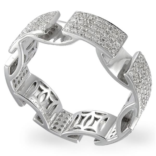 Natural 1.09 CTW Diamond Ring W=6MM 14K Gold - REF-154N8Y