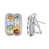 Image 1 : Natural 10.44 CTW Multi-Sapphire & Diamond Earrings 14K Gold - REF-208K8R
