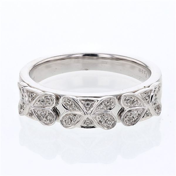 Natural 0.13 CTW Diamond Band Ring 14K White Gold - REF-47N7Y