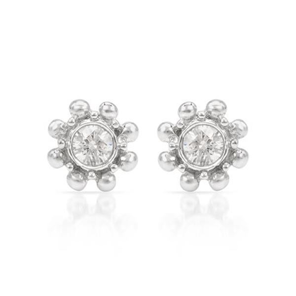 Natural 0.20 CTW Diamond Earrings 14K White Gold - REF-36T2X
