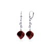 Genuine 30.52 ctw Ruby & Diamond Earrings 14KT White Gold - REF-66T2A