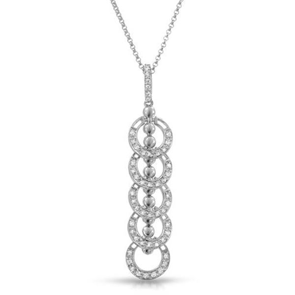 Natural 0.43 CTW Diamond Necklace 14K White Gold - REF-50K4R