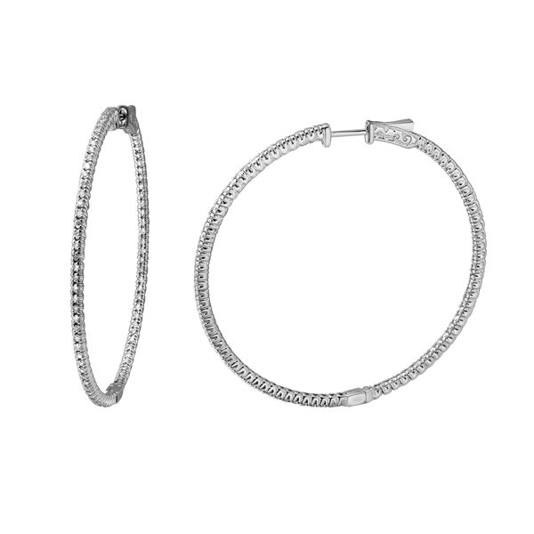 Natural 1.49 CTW Diamond Earrings 14K White Gold - REF-232K2R