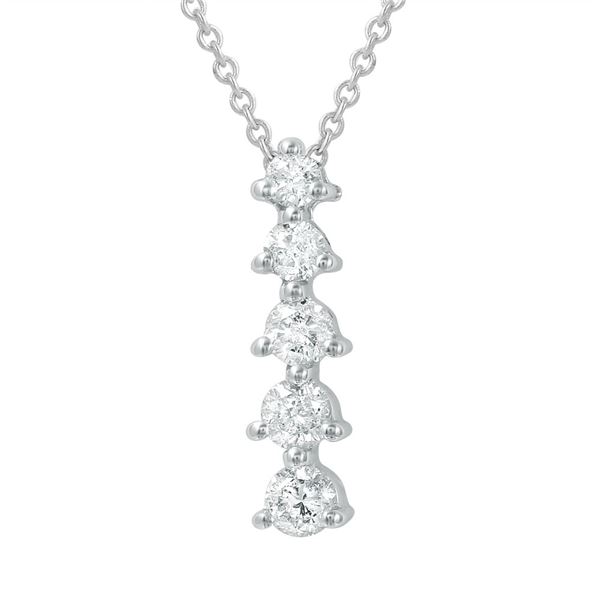 Natural 0.50 CTW Diamond Necklace 14K White Gold - REF-57K6R