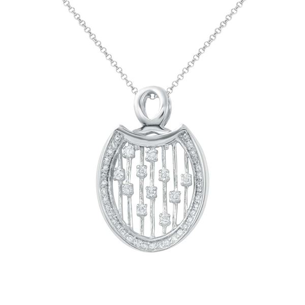 Natural 0.47 CTW Diamond Necklace 18K White Gold - REF-69F3M