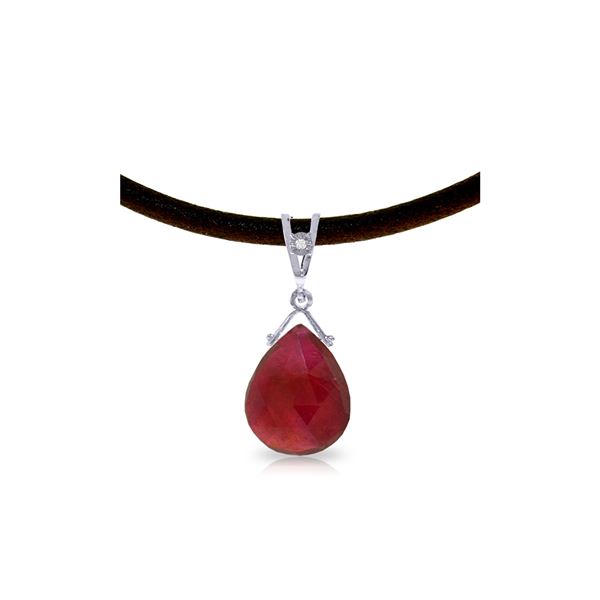 Genuine 8.01 ctw Ruby & Diamond Necklace 14KT White Gold - REF-59N9R