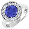 Image 1 : Natural 2.58 CTW Tanzanite & Diamond Ring 14K White Gold - REF-101K7W