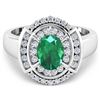 Image 3 : Natural 2.67 CTW Zambian Emerald & Diamond Ring 14K White Gold - REF-71K2W
