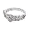 Image 1 : Natural 0.81 CTW Baguette & Diamond Ring 18K White Gold - REF-122T4X