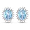 Image 2 : Natural 2.36 CTW Aquamarine & Diamond Earrings 14K White Gold - REF-43N3R