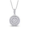 Image 1 : Diamond Circle Cluster Pendant 1/2 Cttw 10kt White Gold