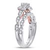 Image 2 : Diamond Bridal Wedding Ring Band Set 3/4 Cttw 14kt Two-tone Gold