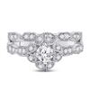 Image 4 : Diamond Bridal Wedding Ring Band Set 3/4 Cttw 14kt Two-tone Gold