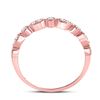Image 4 : Diamond Marquise Dot Stackable Band Ring 1/6 Cttw 10kt Rose Gold