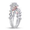 Image 2 : Diamond Bridal Wedding Ring Band Set 3/4 Cttw 14kt Two-tone Gold
