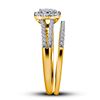 Image 2 : Diamond Split-shank Bridal Wedding Ring Band Set 1/2 Cttw 10kt Yellow Gold