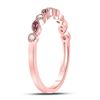 Image 3 : Ruby Diamond Marquise Dot Stackable Band Ring 1/8 Cttw 10kt Rose Gold