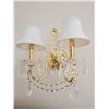 Image 3 : Antique Crystal Wall Sconces x 2