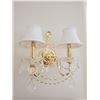 Image 4 : Antique Crystal Wall Sconces x 2