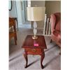 Image 1 : Antique Side Table with Lamp - J.W.Woodcraft, Genuine Handcrafted Furniture, Canadian Made