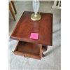 Image 2 : Antique Side Table with Lamp - J.W.Woodcraft, Genuine Handcrafted Furniture, Canadian Made
