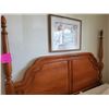 Image 4 : Antique Queen Oak Wood Headboard & Frame (NOT including Mattress or Bedding)