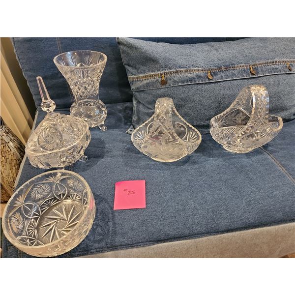 Assorted Antique Crystal Decor & Dishes