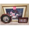 Image 1 : Plate Art in Frame x 2 (Thomas Concad & Trisha Romance Pieces) + Floral Frame
