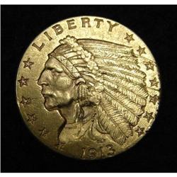 1913 $2 ½ U.S. INDIAN GOLD COIN