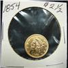 1854 $2 ½ U.S. LIBERTY GOLD COIN