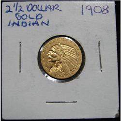 1908 $2 ½ U.S. INDIAN GOLD COIN