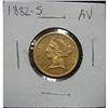 1882-S $5 U.S. LIBERTY GOLD COIN
