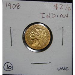 1908 $2 ½ U.S. INDIAN GOLD COIN