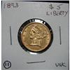 1893 $5 U.S. LIBERTY GOLD COIN