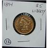 1894 $5 U.S. LIBERTY GOLD COIN